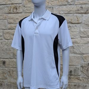 Ben Hogan Golf Polo White Black Detail 3 button
